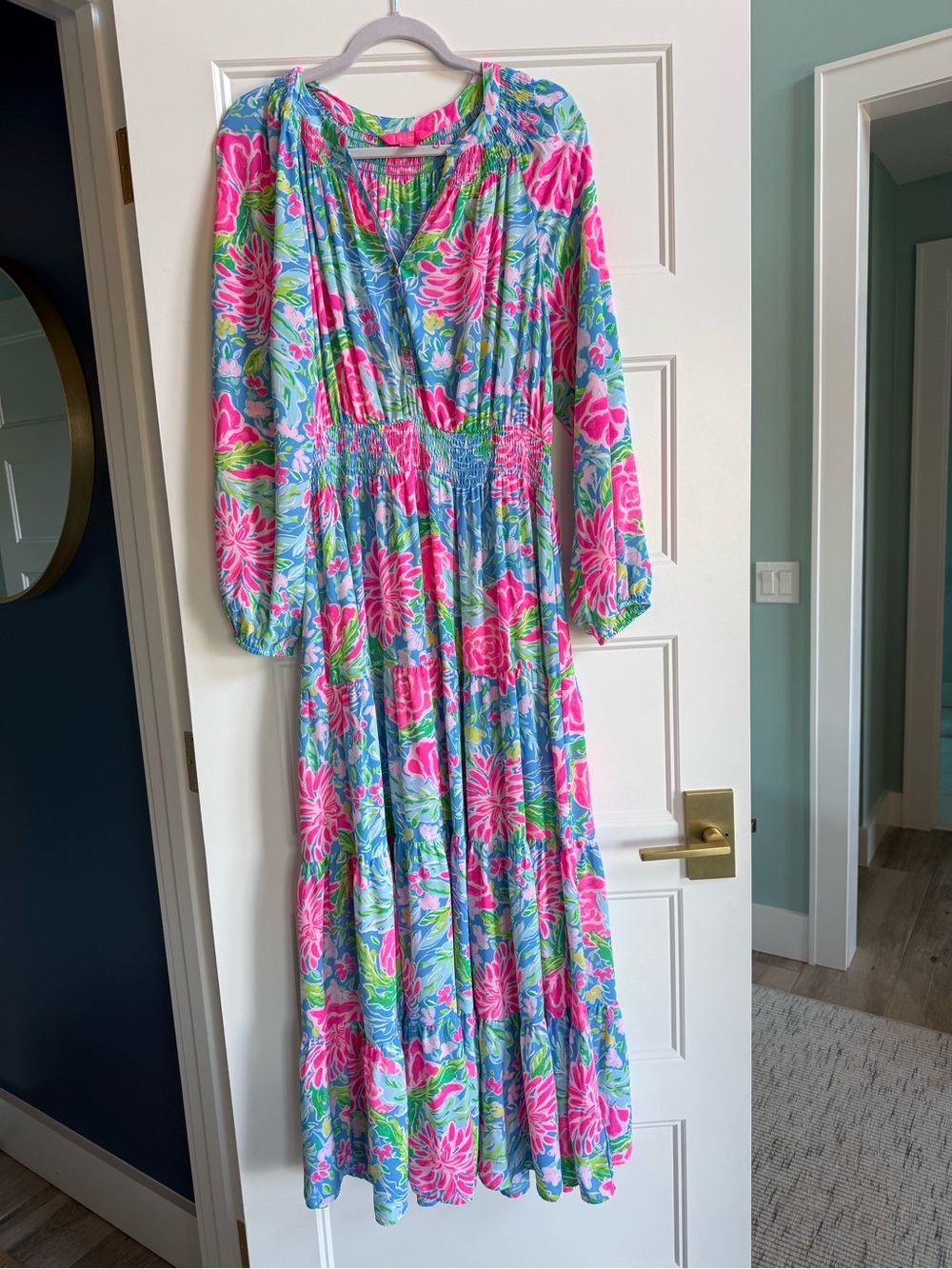 Lilly Pulitzer Pink, Blue & Green Floral Dress